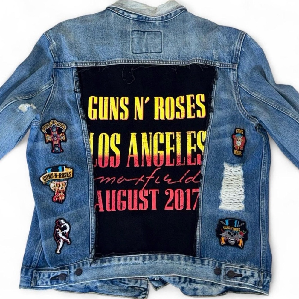 Maxfield Guns N' Roses Was Here Vintage Levi’s Distressed Denim Jean Jacket